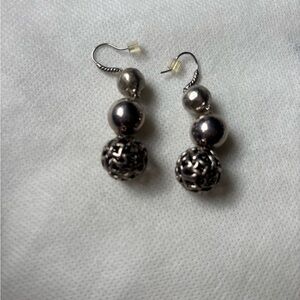 David Yurman Silver and Gray Beaded Earrings